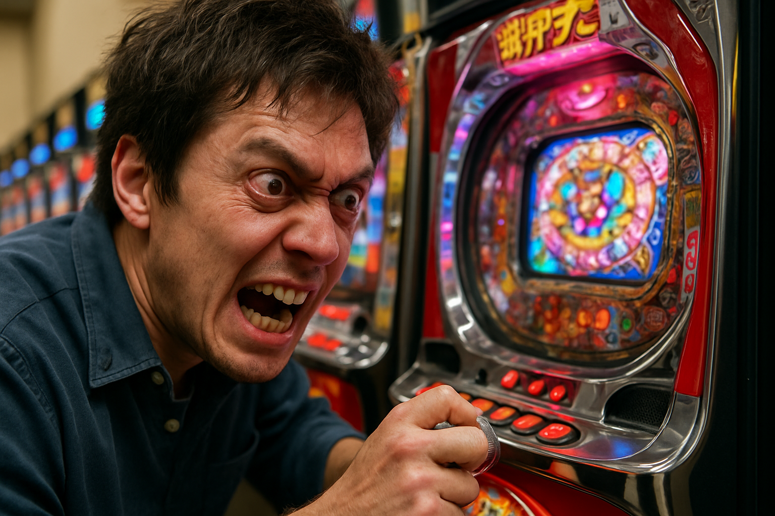 ギャンブル依存の苦悩を象徴する、頭を抱える人物の画像